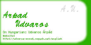 arpad udvaros business card