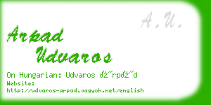 arpad udvaros business card